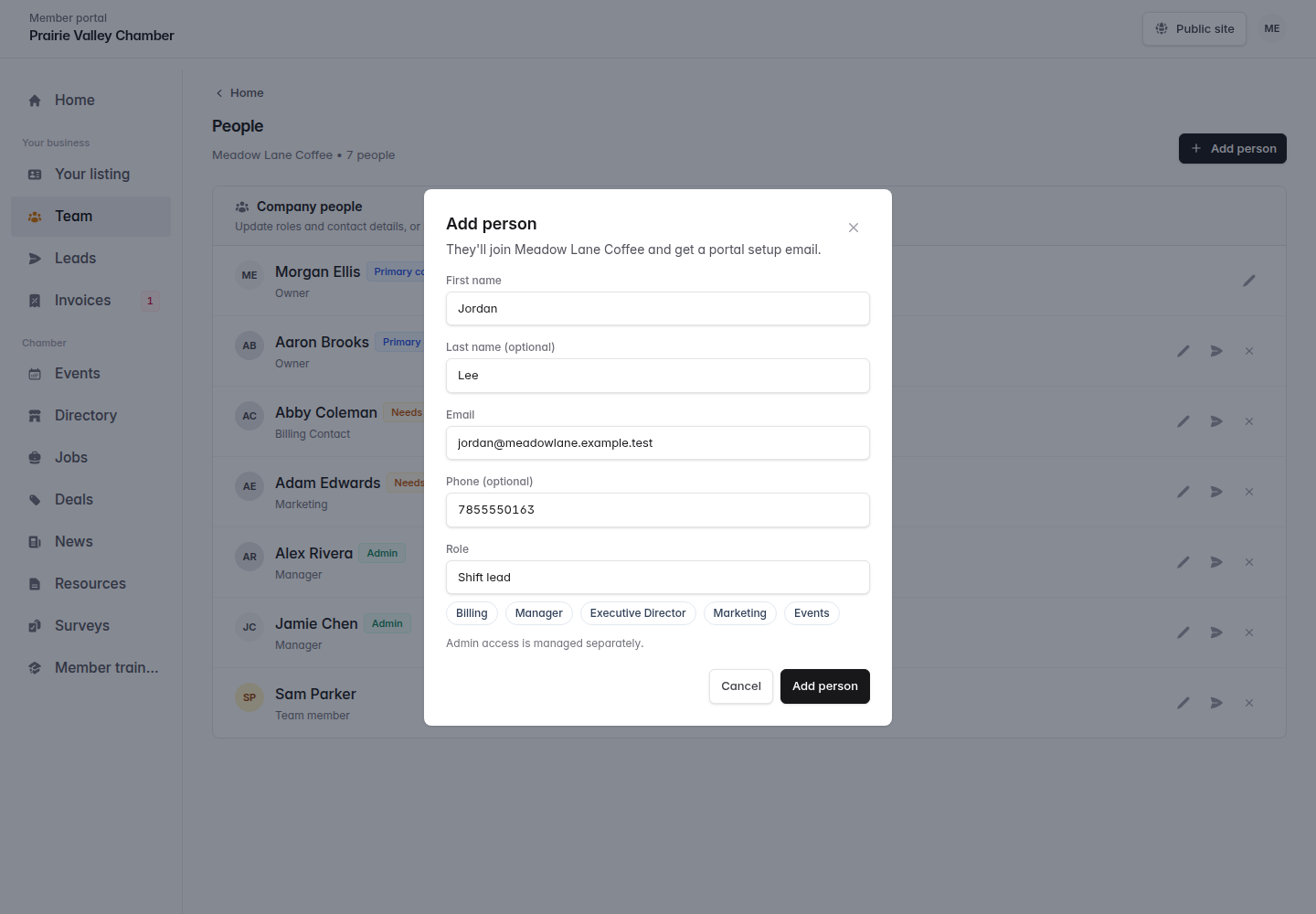 Use the coworker’s own email so they can sign in separately.
