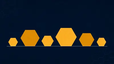 An illustration of six hexagons of clearly different sizes resting side by side on a common baseline.