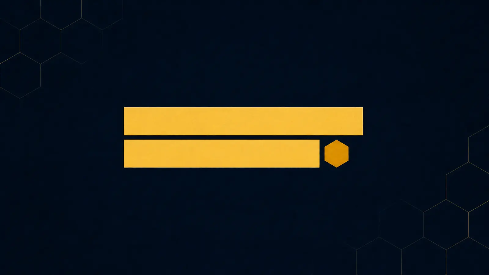 An illustration of two horizontal bars of slightly different lengths aligned above one another, with the difference between them marked by a small hexagon.